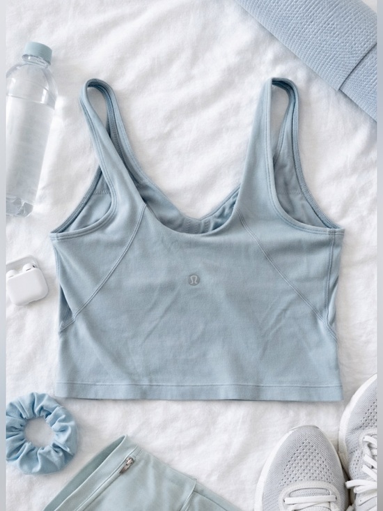 lululemon athletica Other - Lululemon Sports Bra Crop Tank Grey Sage/Light Blue Size 4